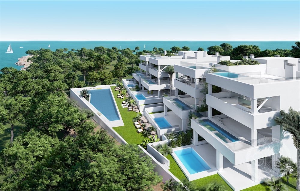 Erstaunliches neues modernes Wohnungsprojekt auf dem Meer