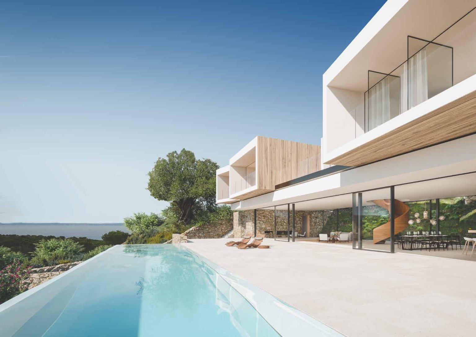 Ultra modern new villa with stunning sea and country views