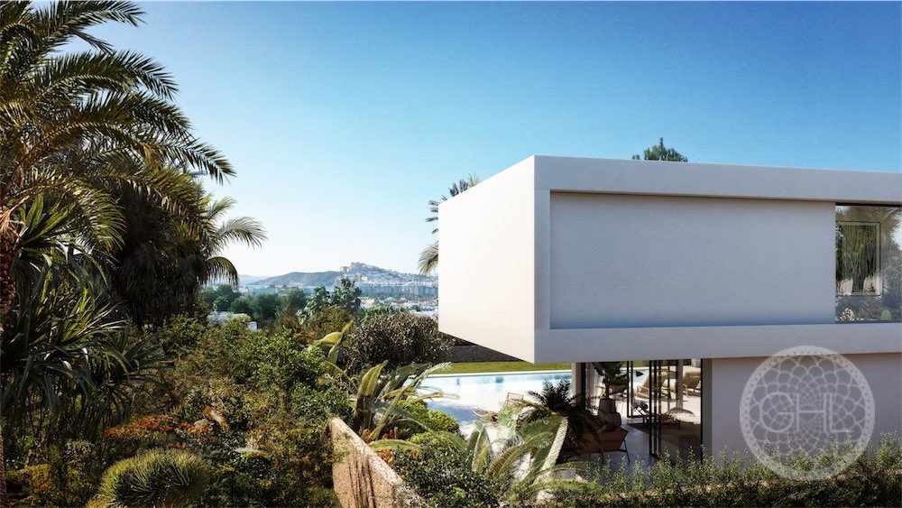 Stilvolle moderne Villa mit Blick auf das Meer und Dalt Vila
