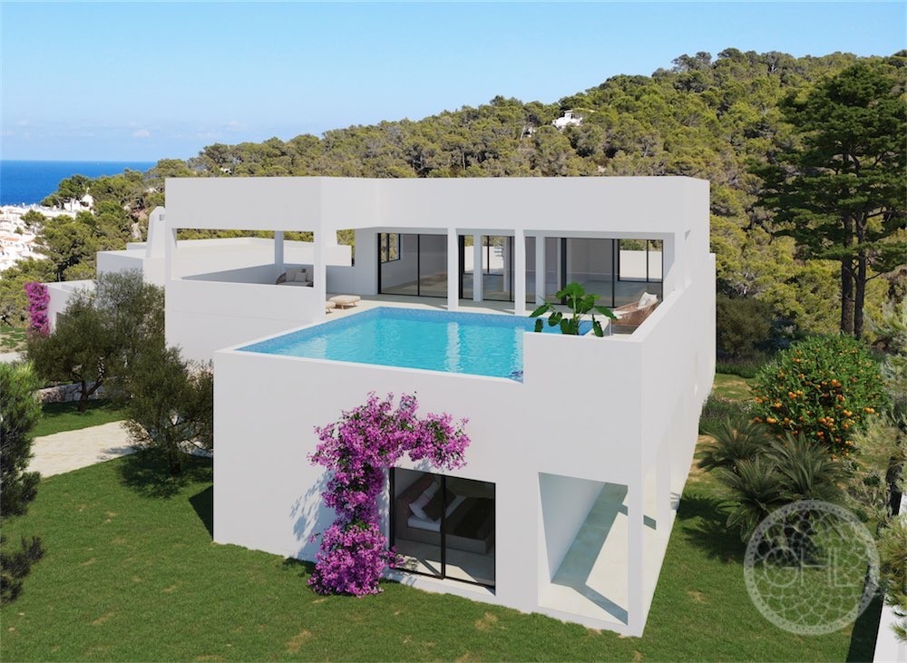 Atractiva villa moderna con vistas al mar