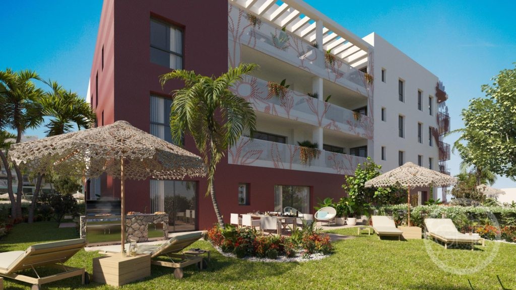 Apartamento de estilo de vida con jardín en la ciudad de Ibiza con gestión de alquiler gratuito para inversores